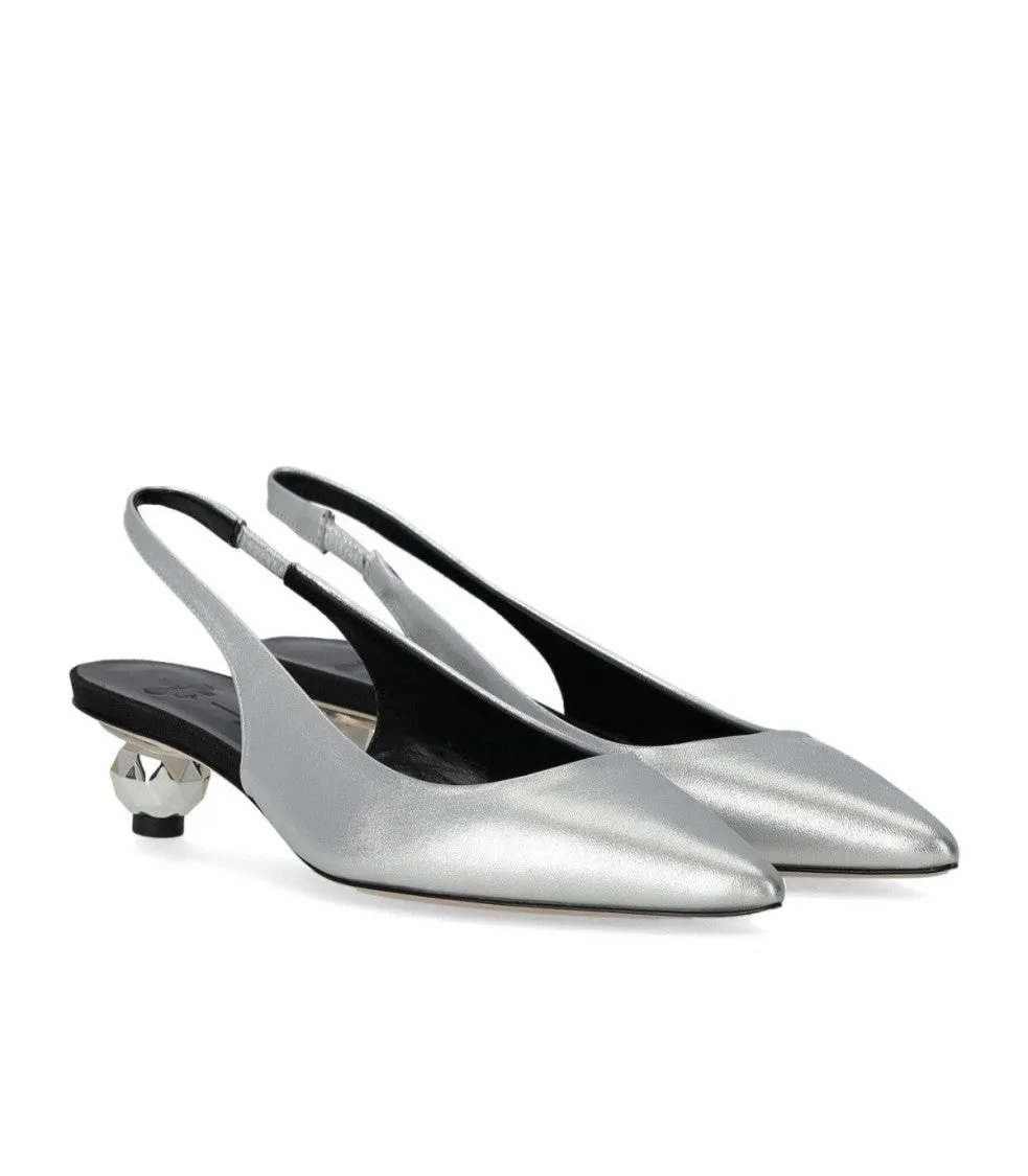 Gallico Silver Slingback Pumps