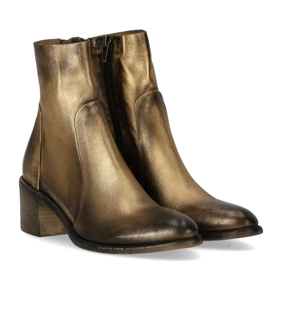 Gemma Gold Heeled Ankle Boot