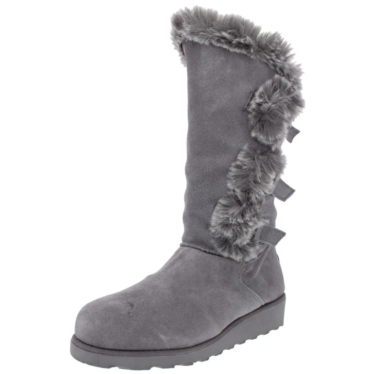 Geneviieve Womens Suede Wool Lined Winter Boots
