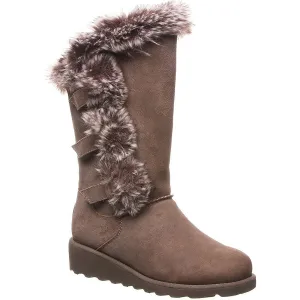 Geneviieve Womens Suede Wool Lined Winter Boots