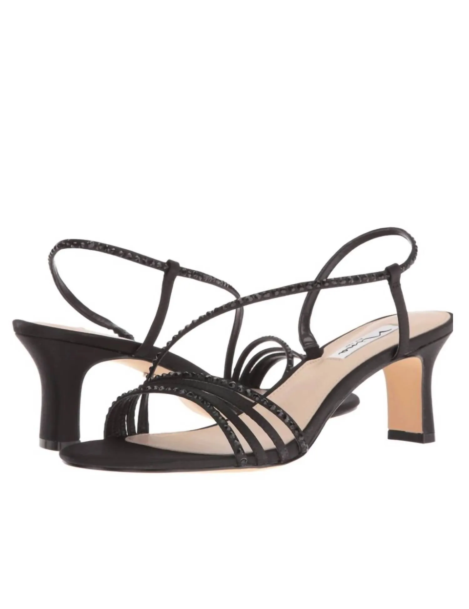 Gerri Mid Heel Sandals In Black