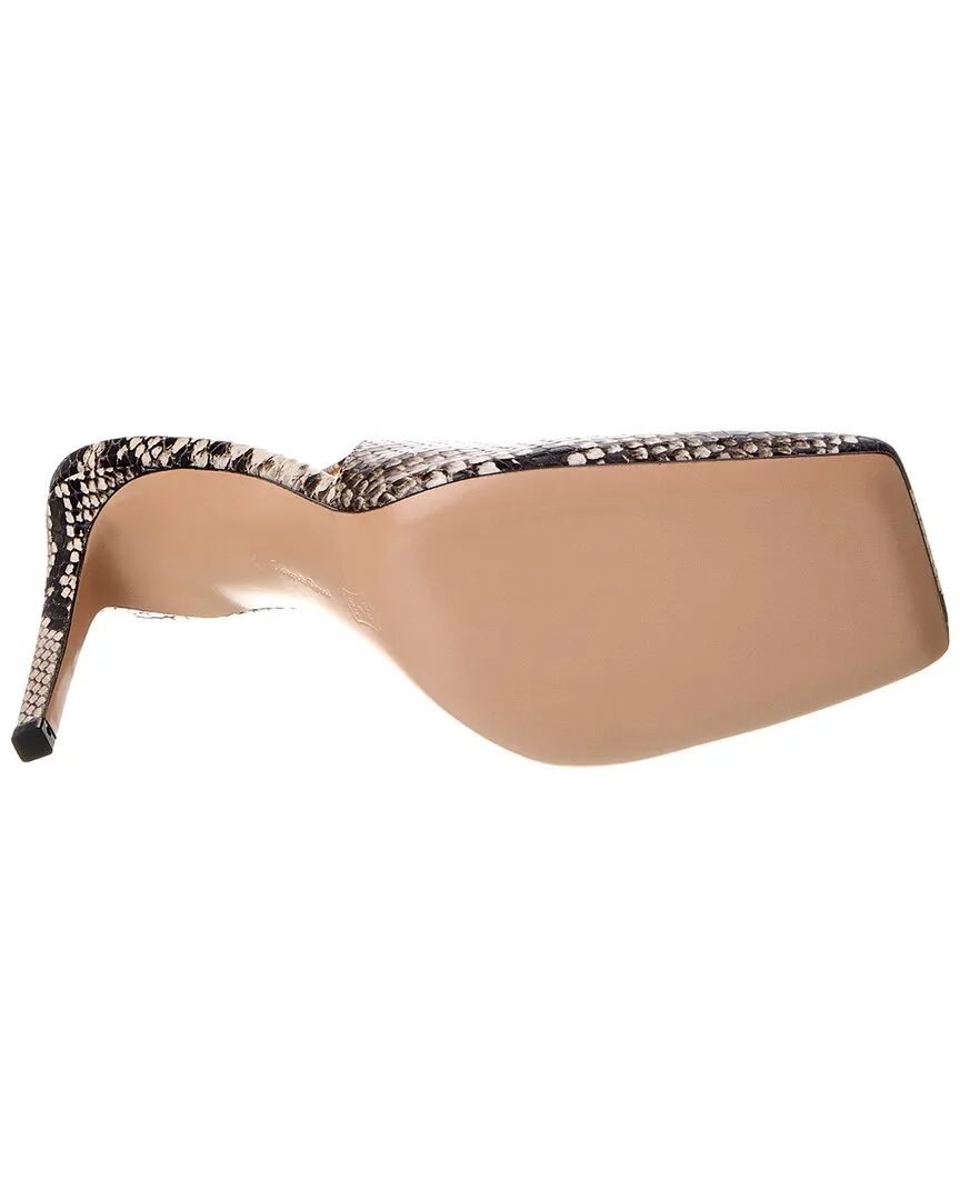 Gianvito Rossi Christina Snake-Embossed Leather Slingback Pump