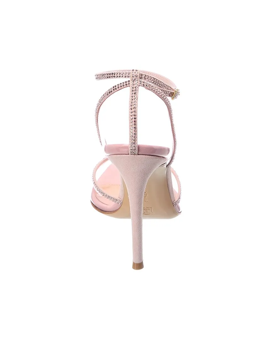 Gianvito Rossi Crystal Sabin 105 Plexi & Suede Pump