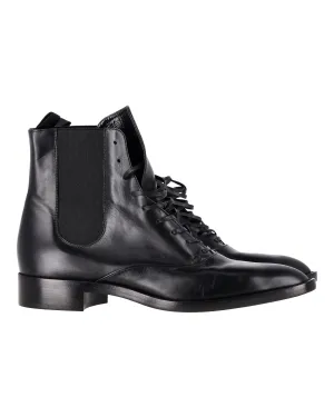 Gianvito Rossi Dresda Lace-Up Ankle Boots in Black Calfskin Leather