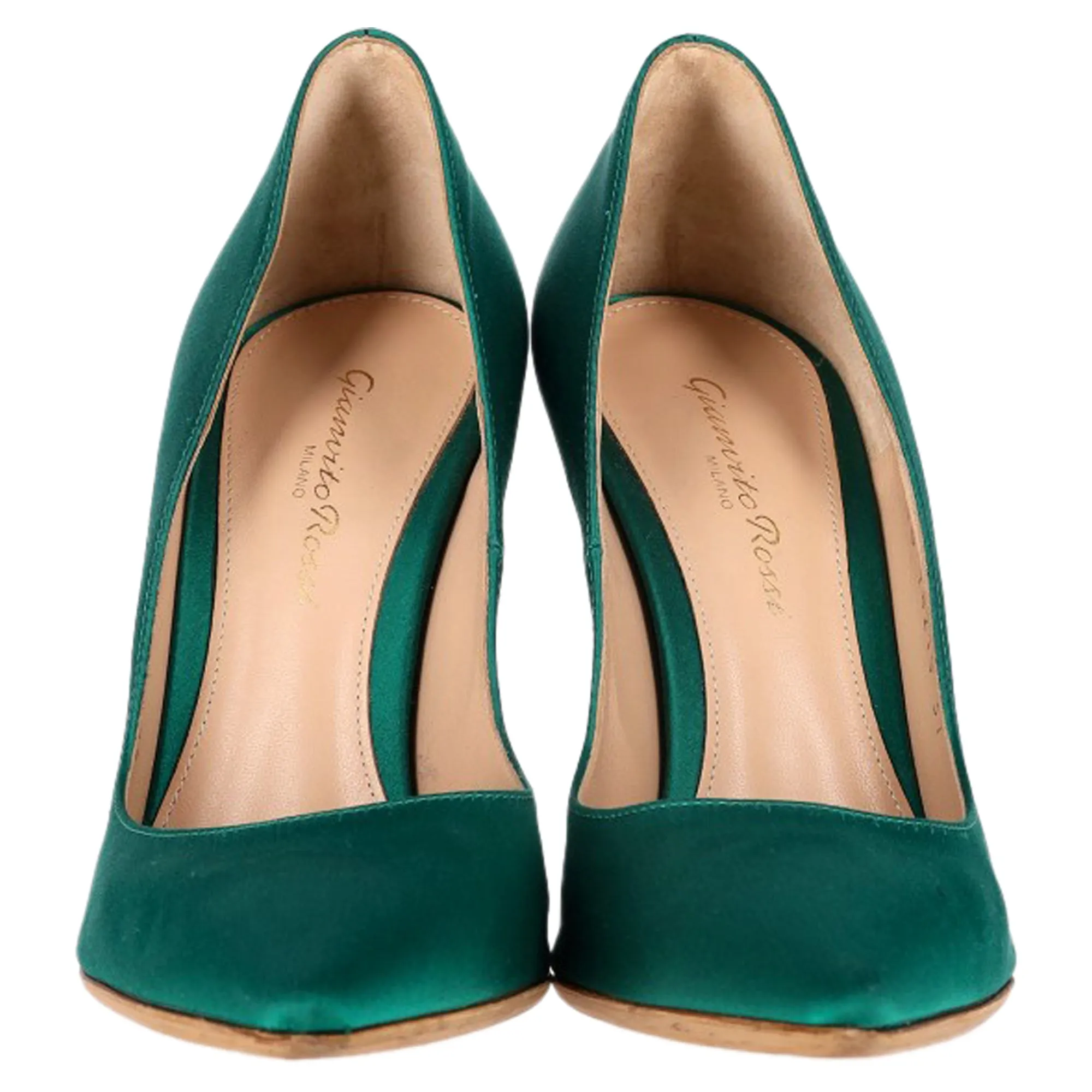 Gianvito Rossi Gianvito Pointed Pumps in Green Satin