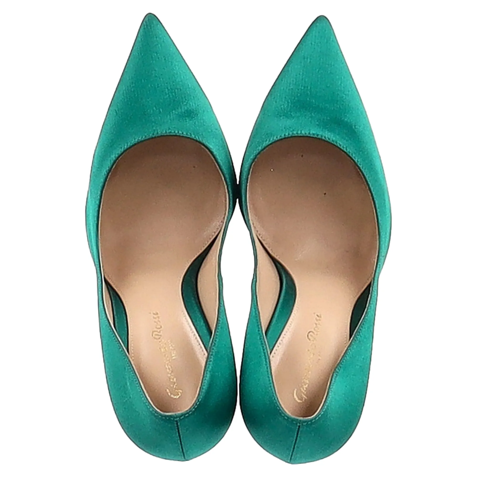 Gianvito Rossi Gianvito Pointed Pumps in Green Satin