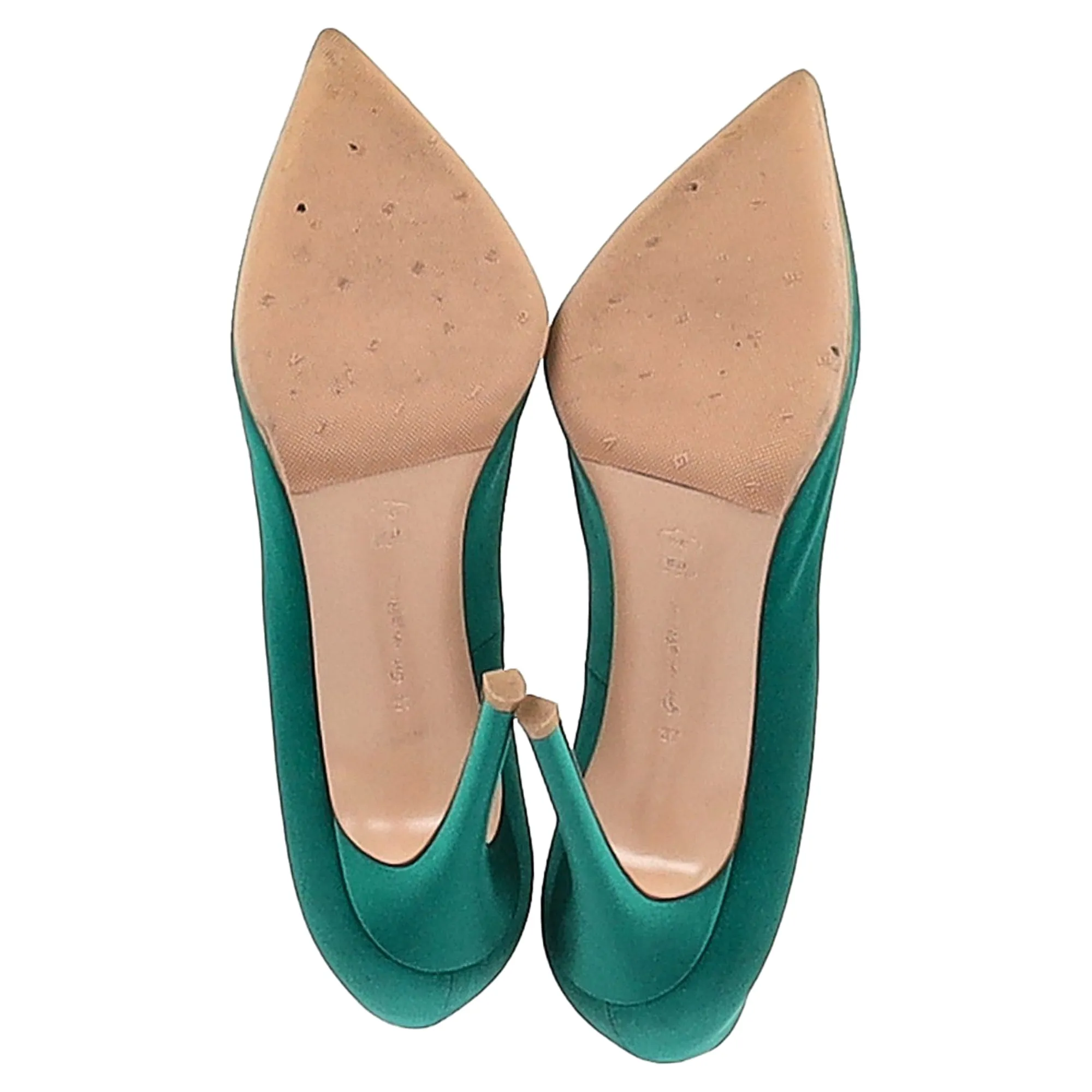 Gianvito Rossi Gianvito Pointed Pumps in Green Satin