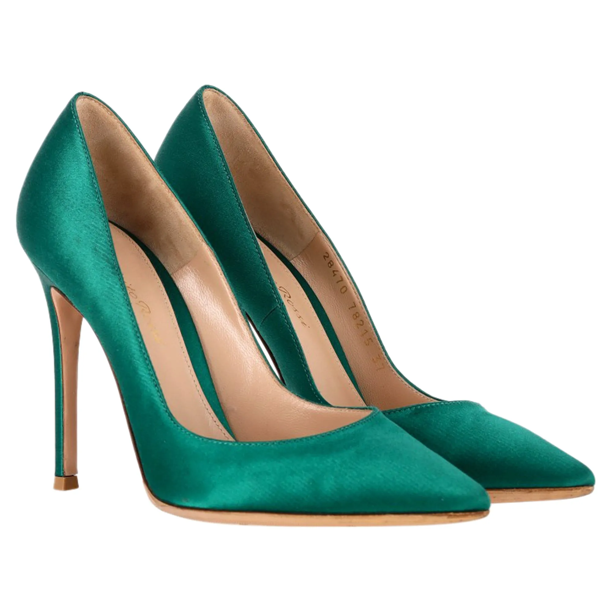 Gianvito Rossi Gianvito Pointed Pumps in Green Satin