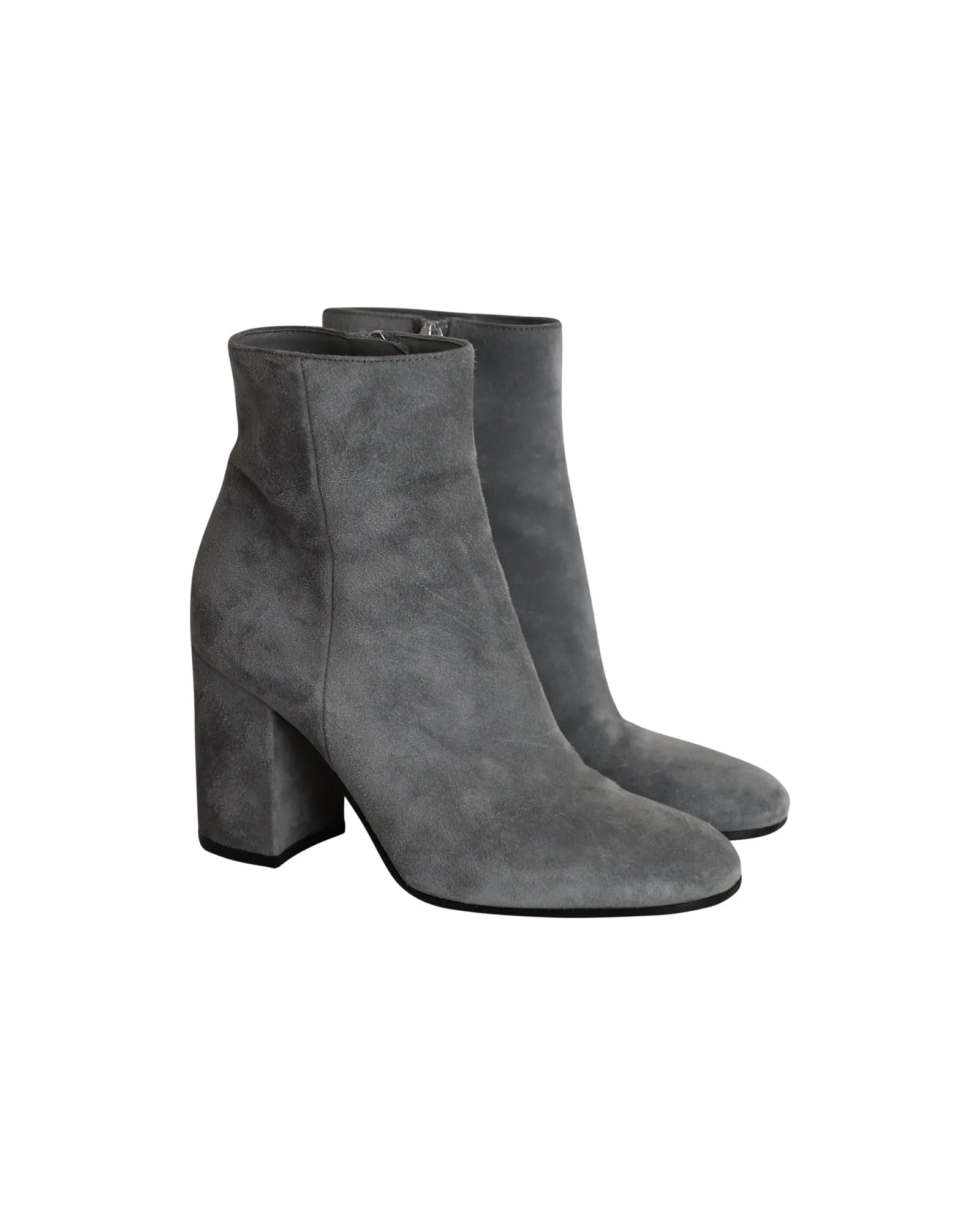 Gianvito Rossi Margaux Block-Heel Ankle Boots in Grey Suede