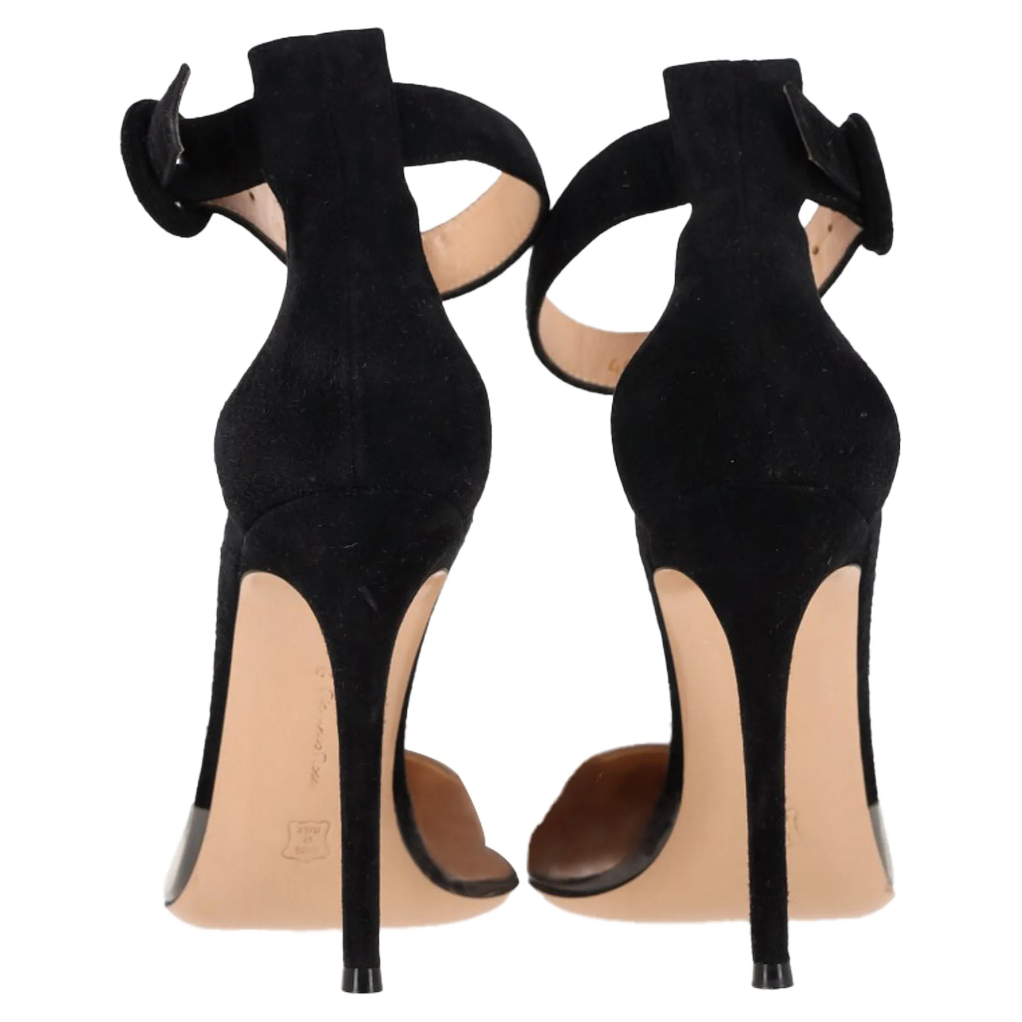 Gianvito Rossi PVC Ankle Strap Pumps in Black Suede