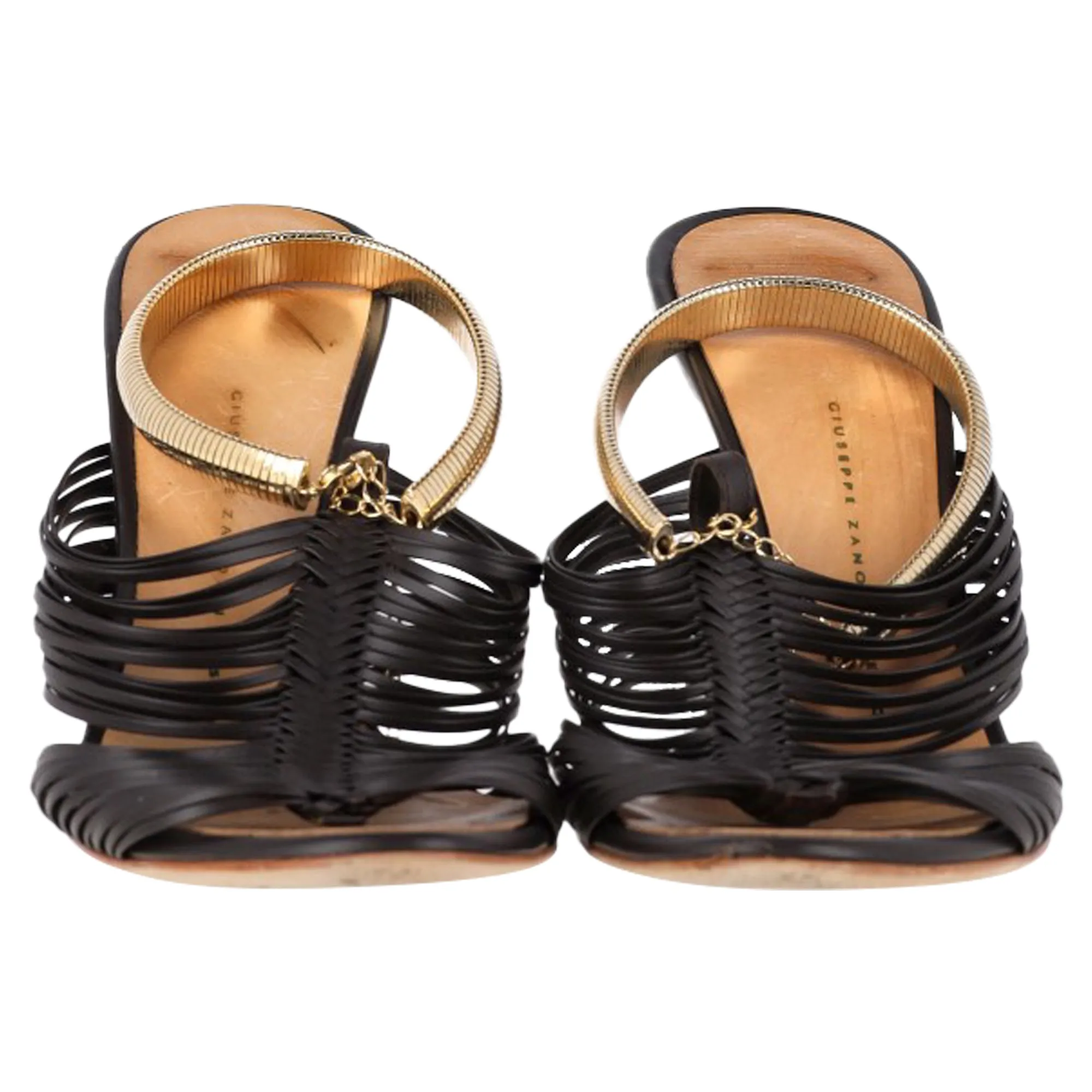 Giuseppe Zanotti Strappy Sandals in Black Leather