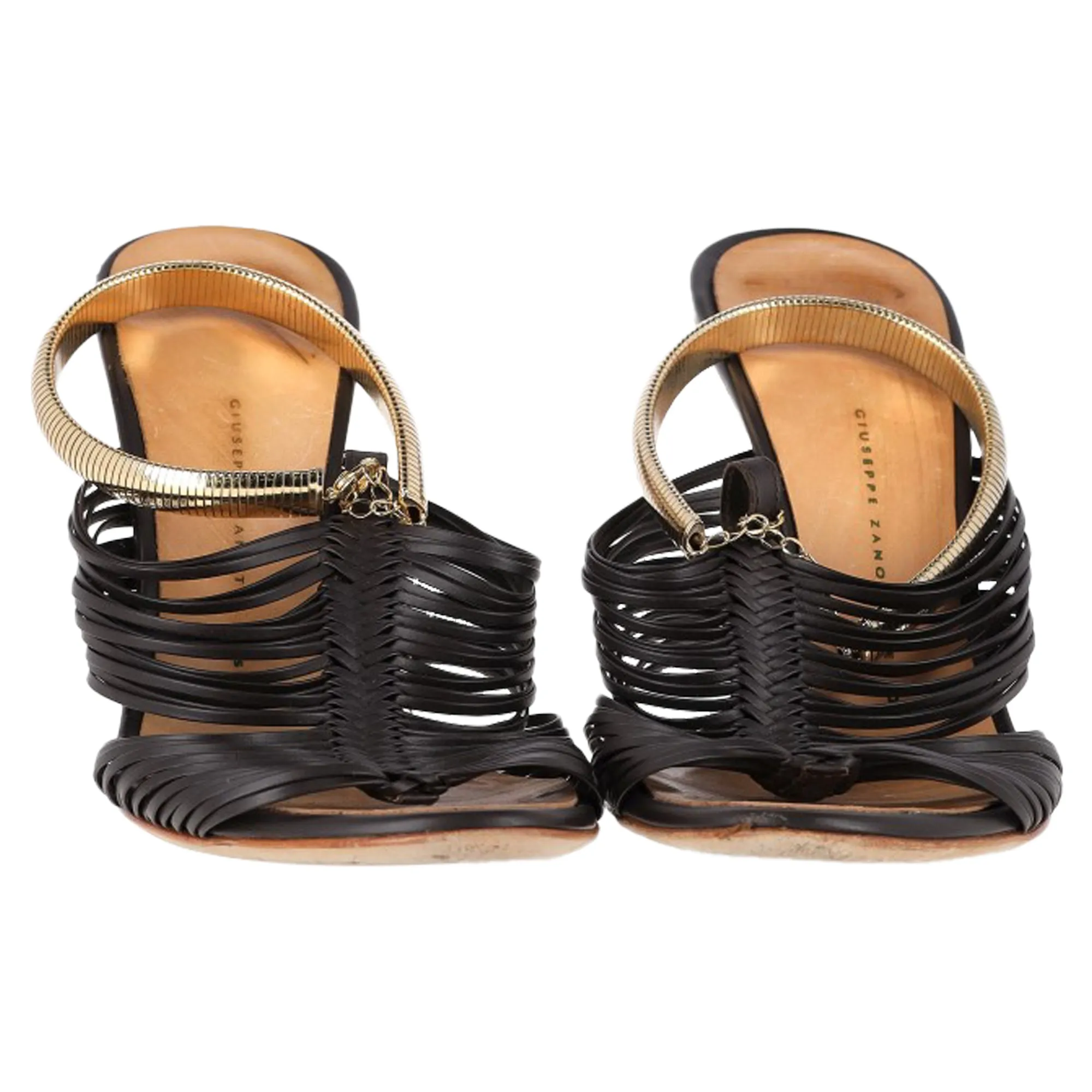 Giuseppe Zanotti Strappy Sandals in Black Leather
