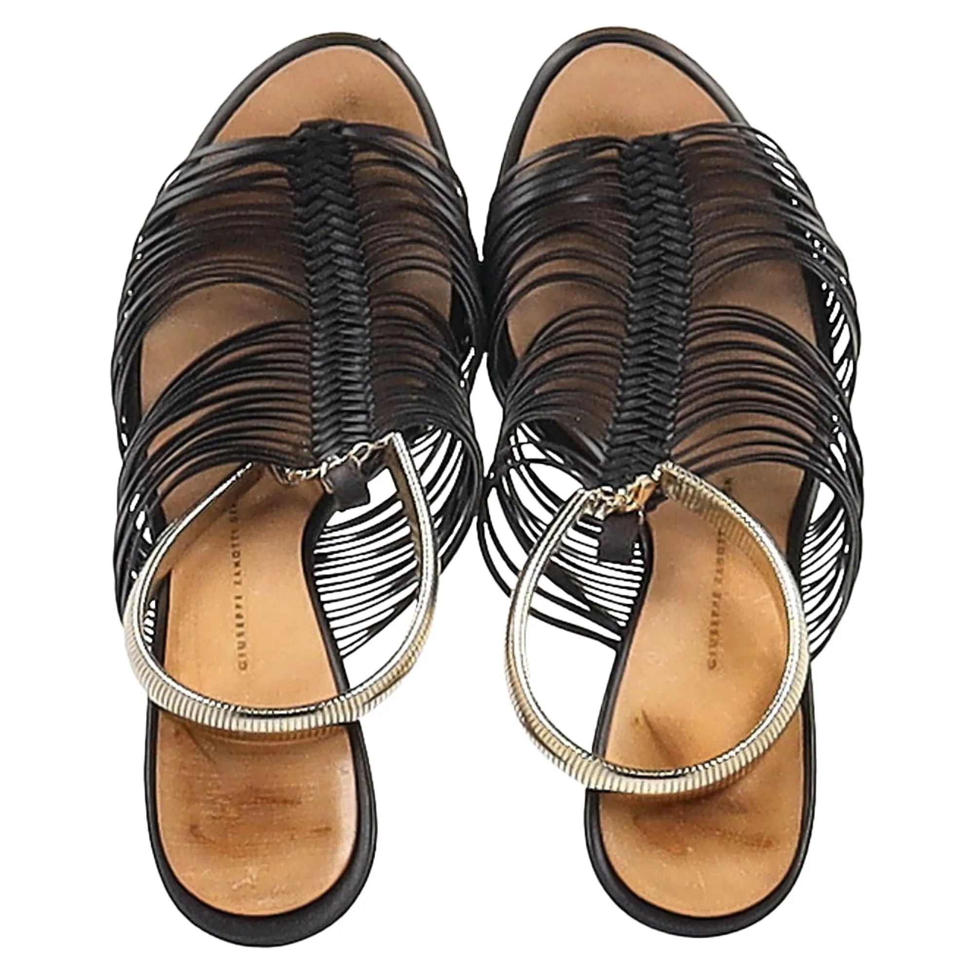 Giuseppe Zanotti Strappy Sandals in Black Leather
