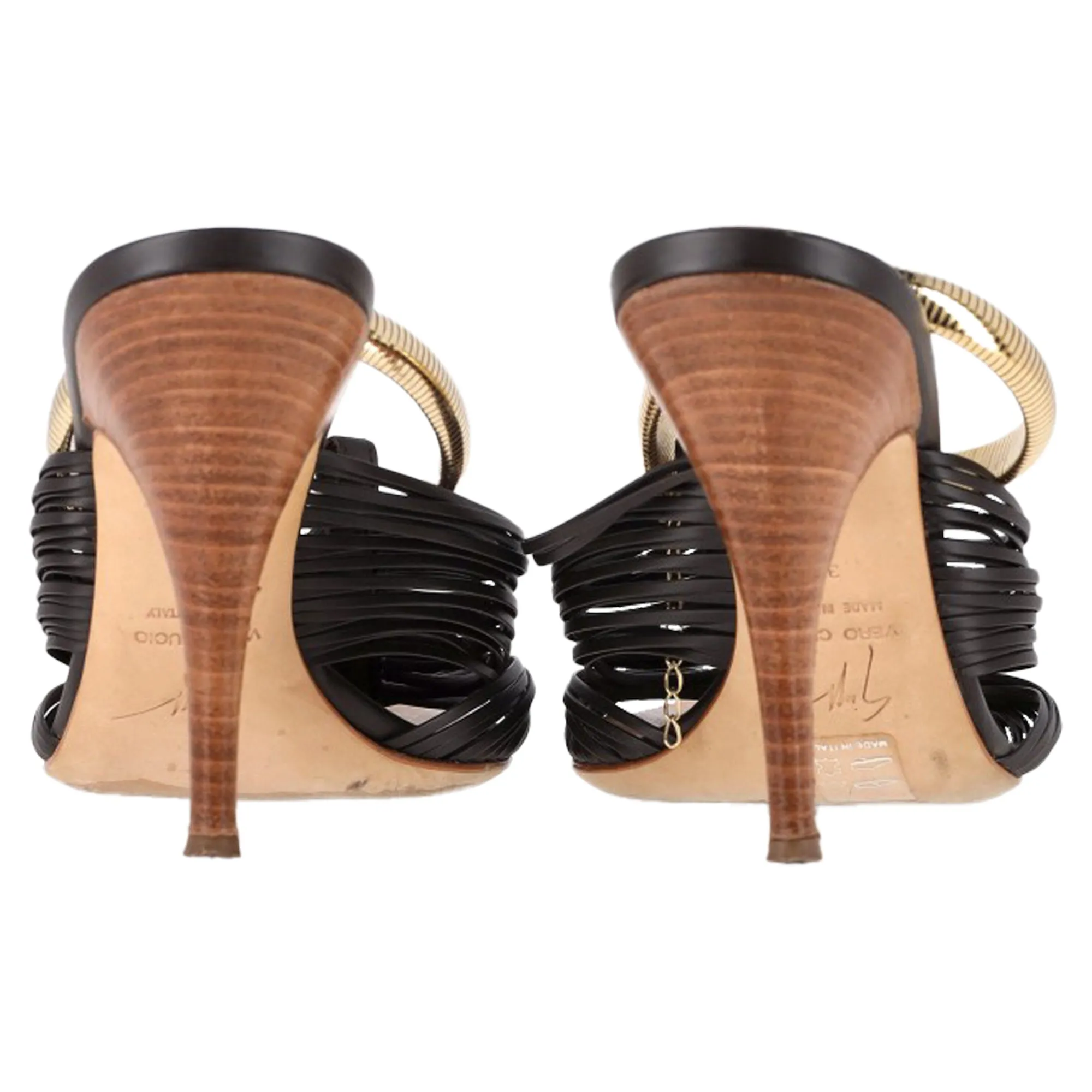 Giuseppe Zanotti Strappy Sandals in Black Leather