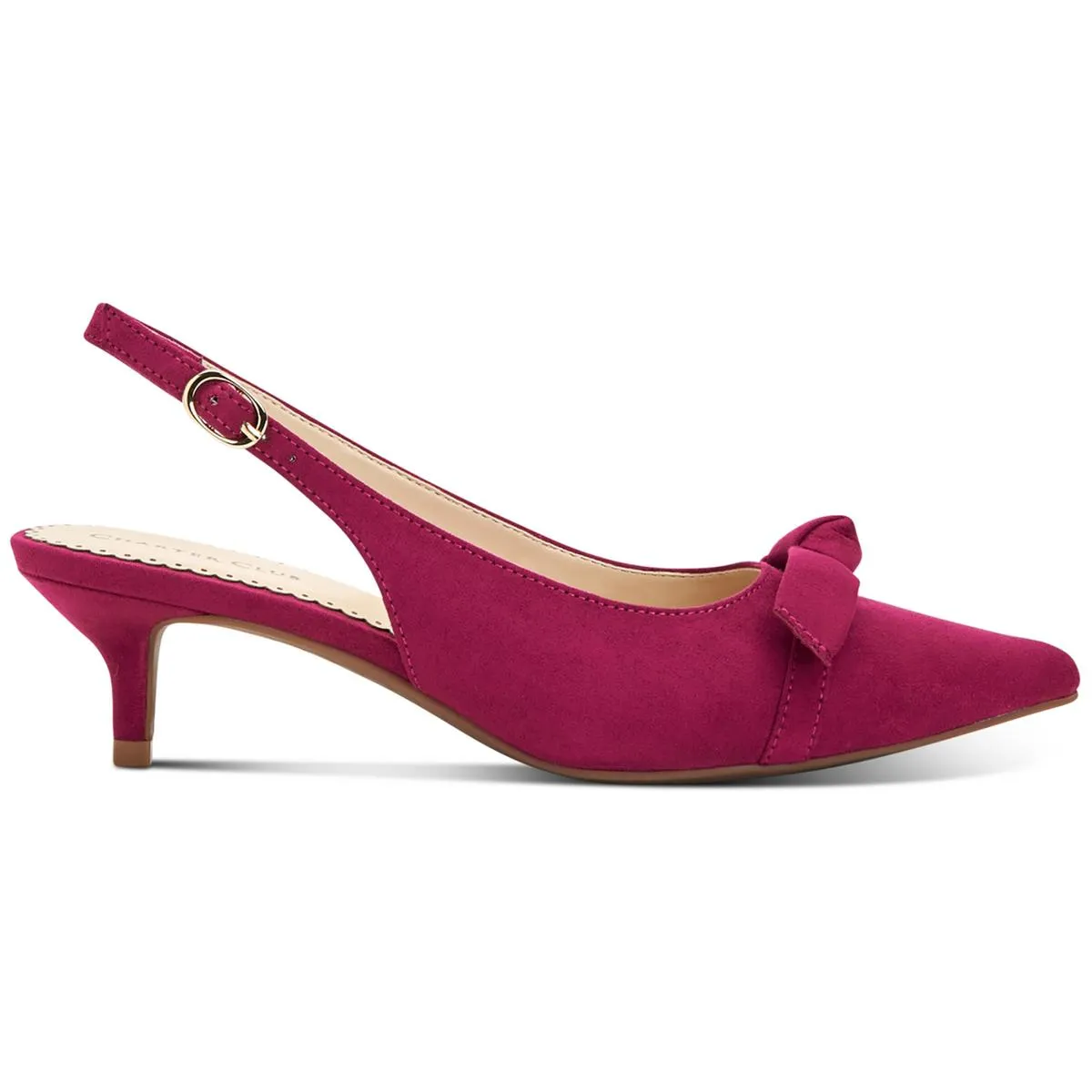 Givanna Womens Suede Kitten Slingback Heels