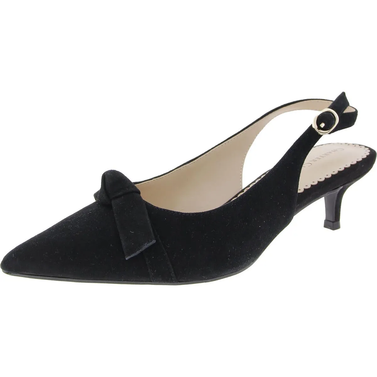 Givanna Womens Suede Kitten Slingback Heels