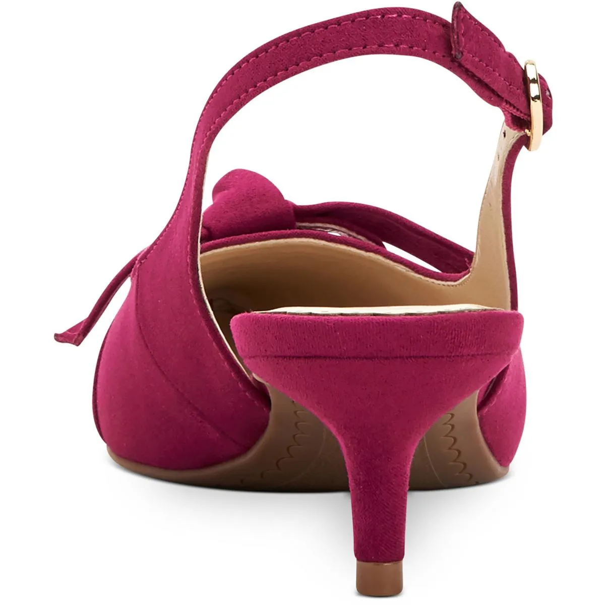 Givanna Womens Suede Kitten Slingback Heels