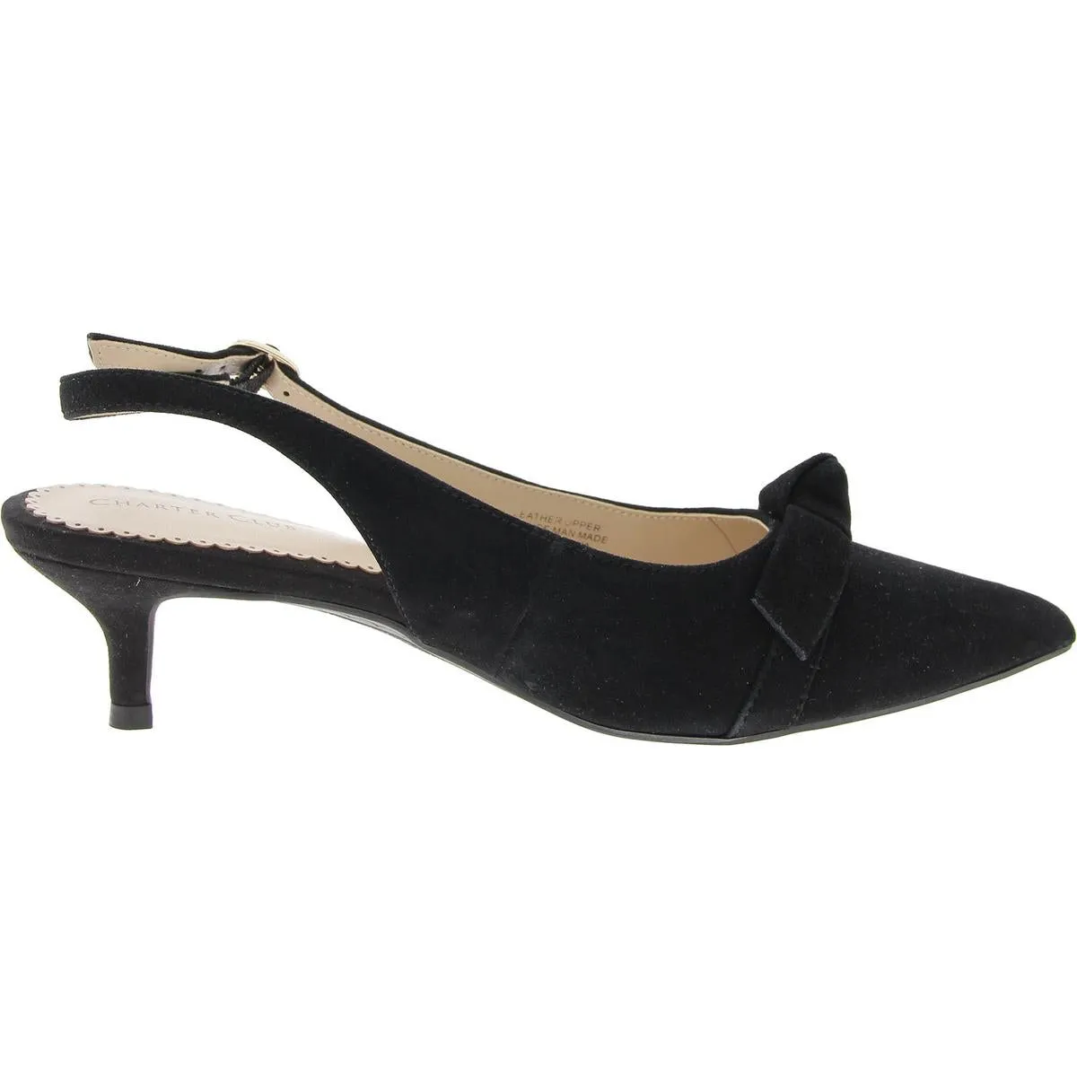 Givanna Womens Suede Kitten Slingback Heels