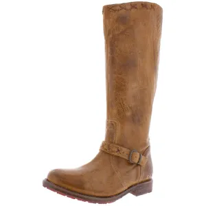 Glaye Womens Leather Distressed Riding Boots