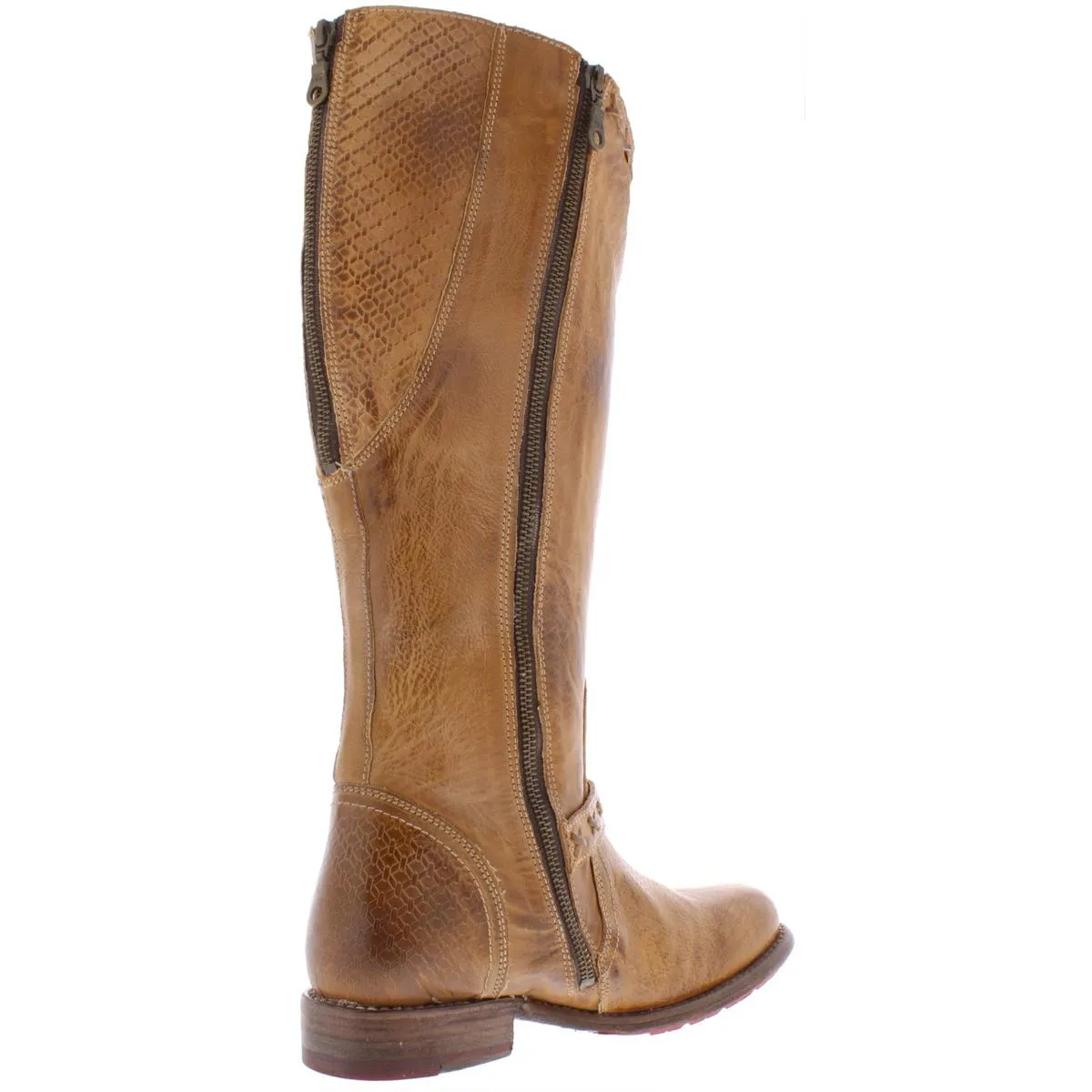Glaye Womens Leather Distressed Riding Boots
