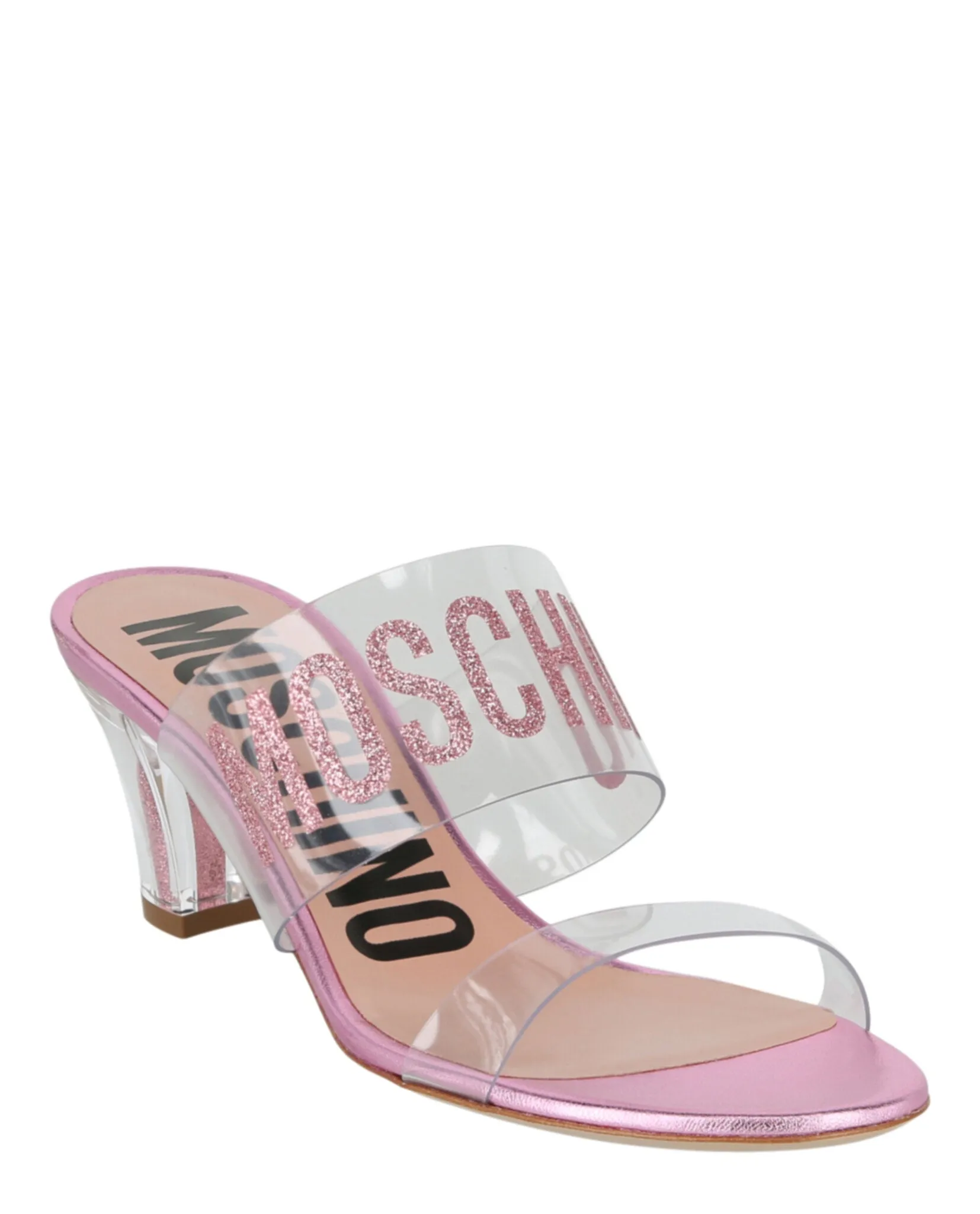Glitter Logo Heel Sandals