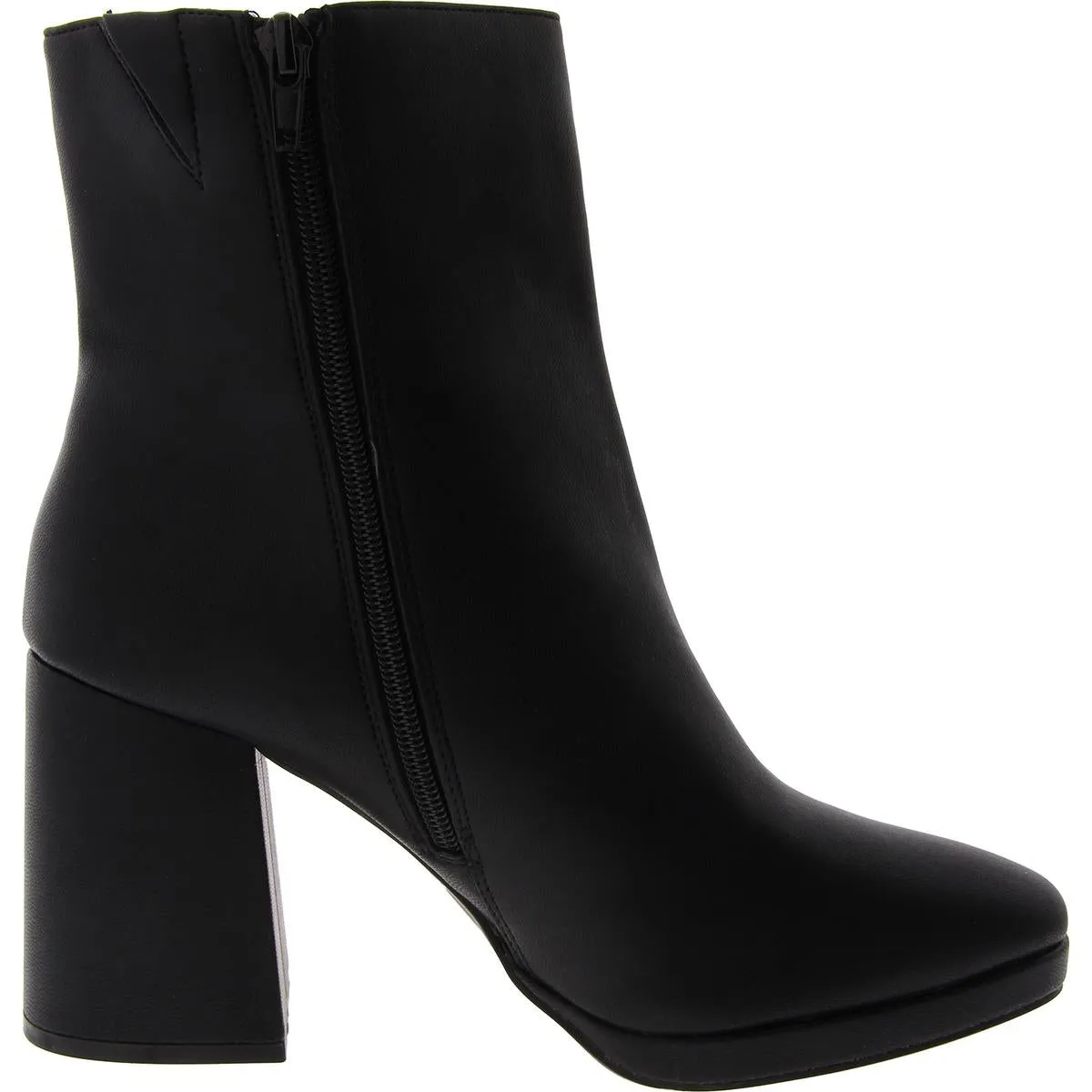 Gracen 18 Womens Faux Leather Block Heel Mid-Calf Boots