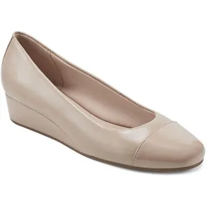 Gracey 8 Womens Leather Slip On Wedge Heels