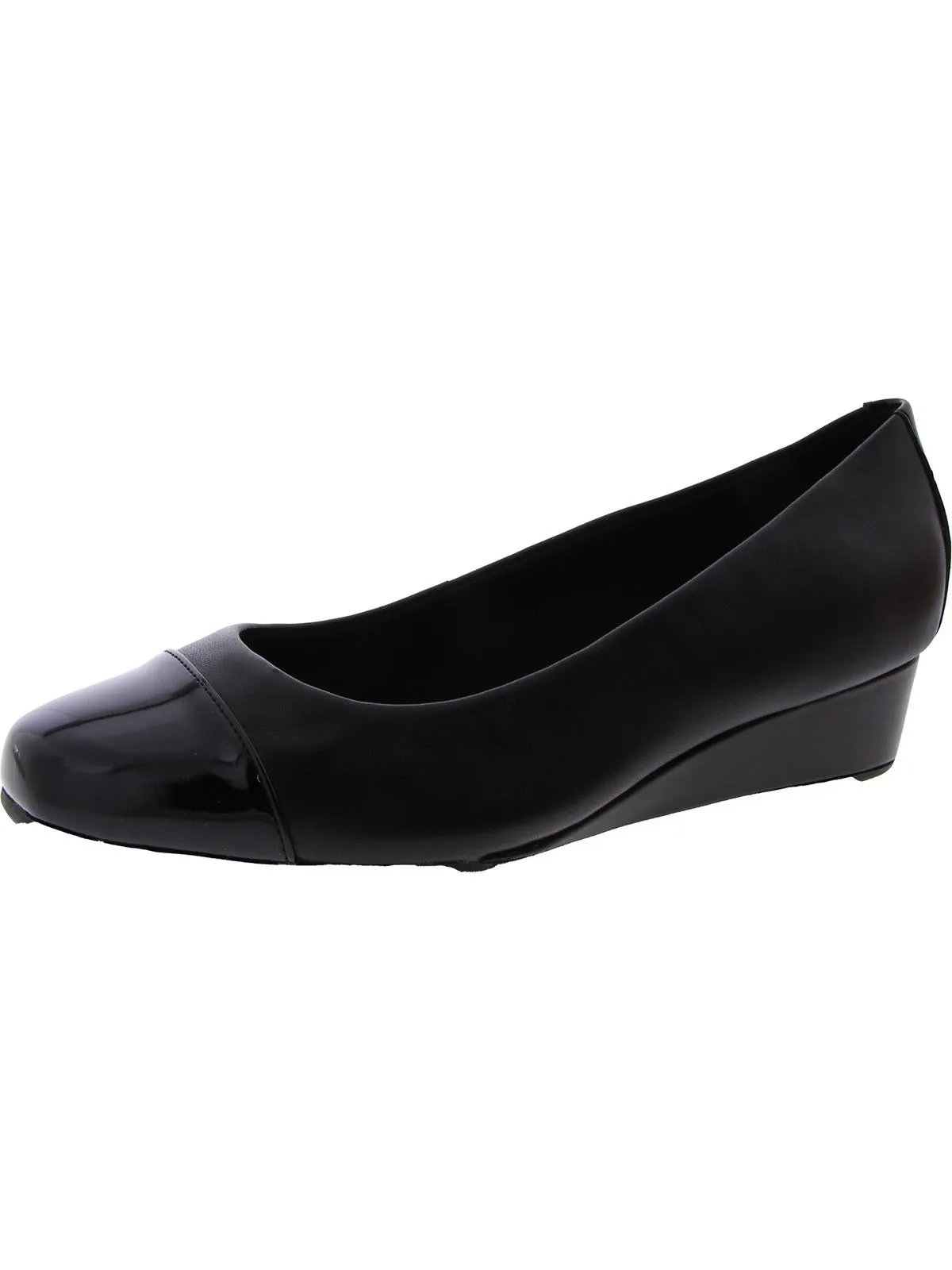 Gracey Womens Suede Square Toe Wedge Heels