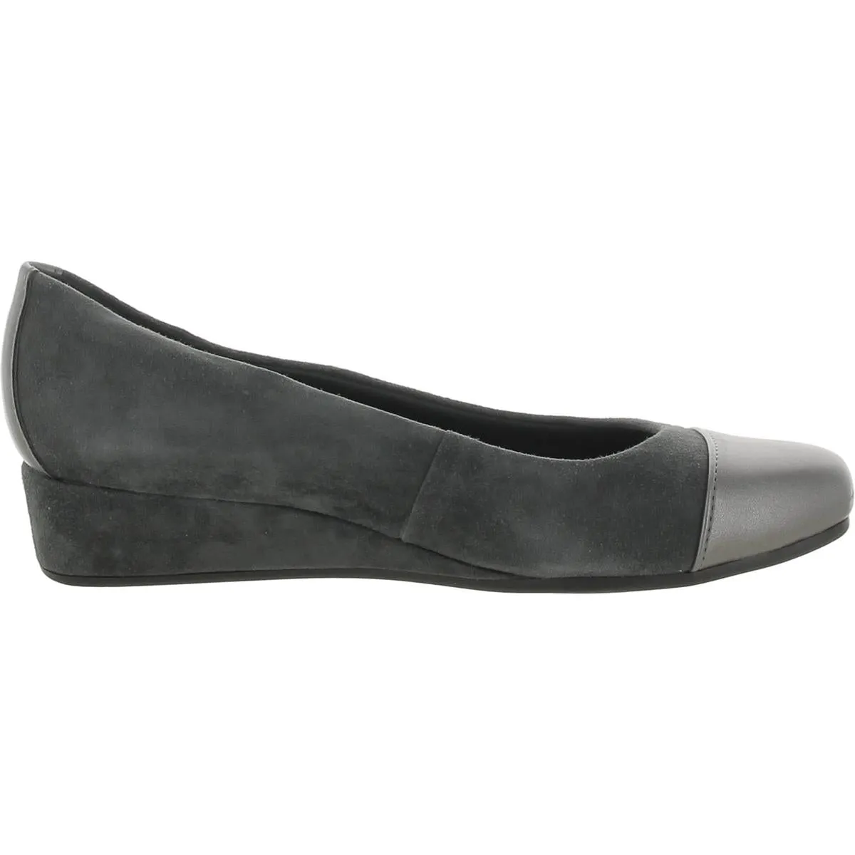 Gracey Womens Suede Square Toe Wedge Heels
