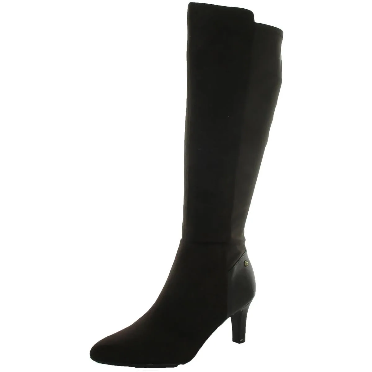 Gracie Womens Faux Suede Heels Knee-High Boots