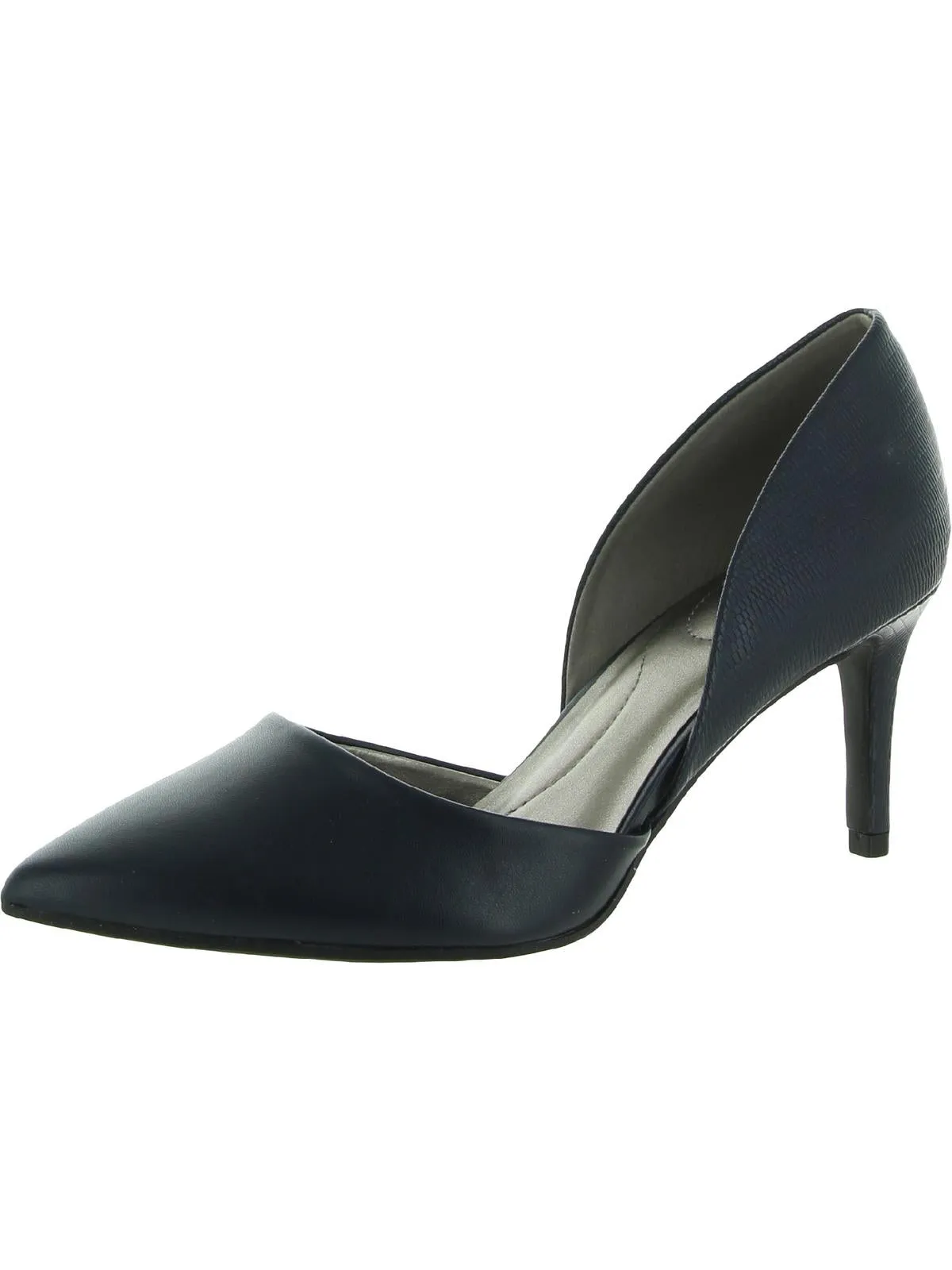 Grenow Womens Faux Leather Pointed Toe D'Orsay Heels