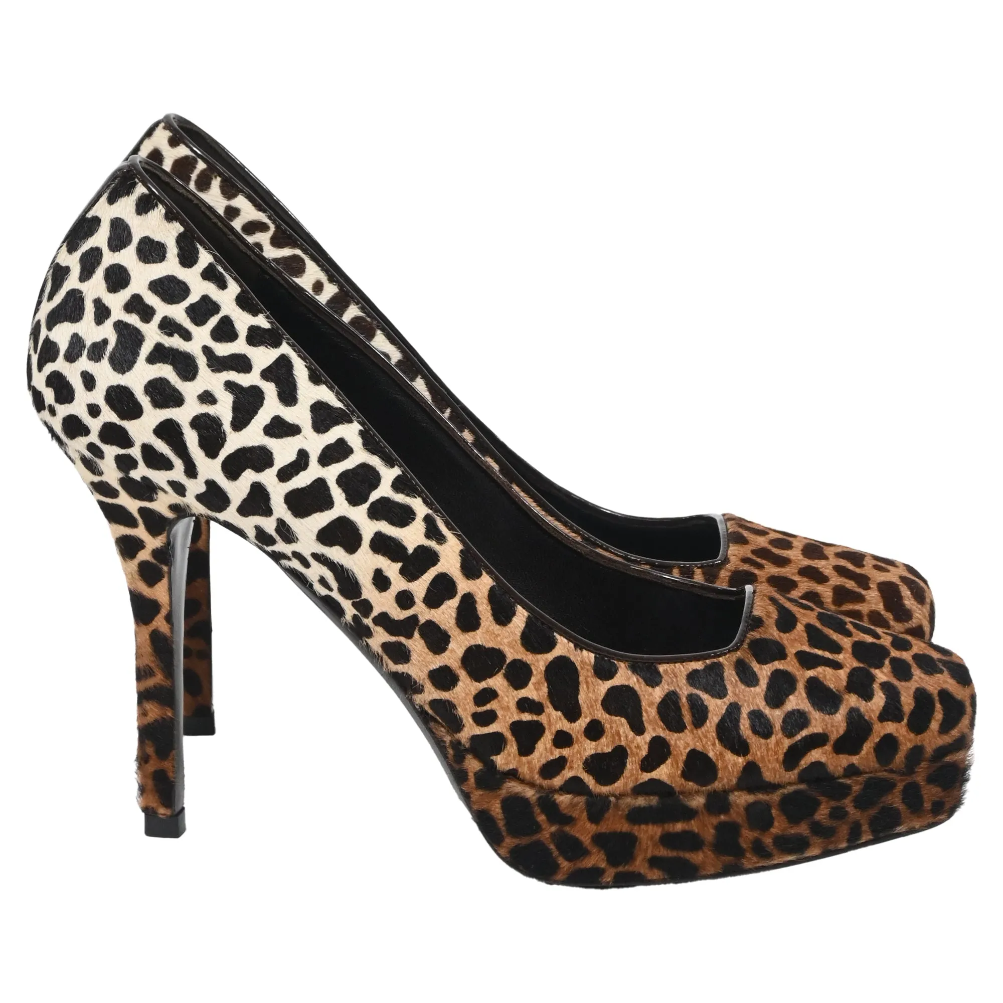 Gucci Square Toe Pumps in Animal Print Ponyhair