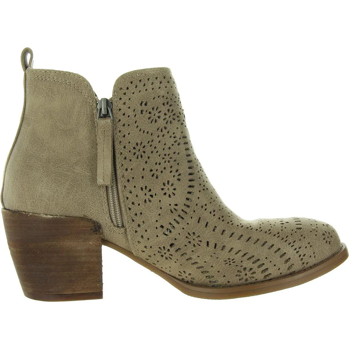 Gwen Womens Suede Perforated Ankle Boots