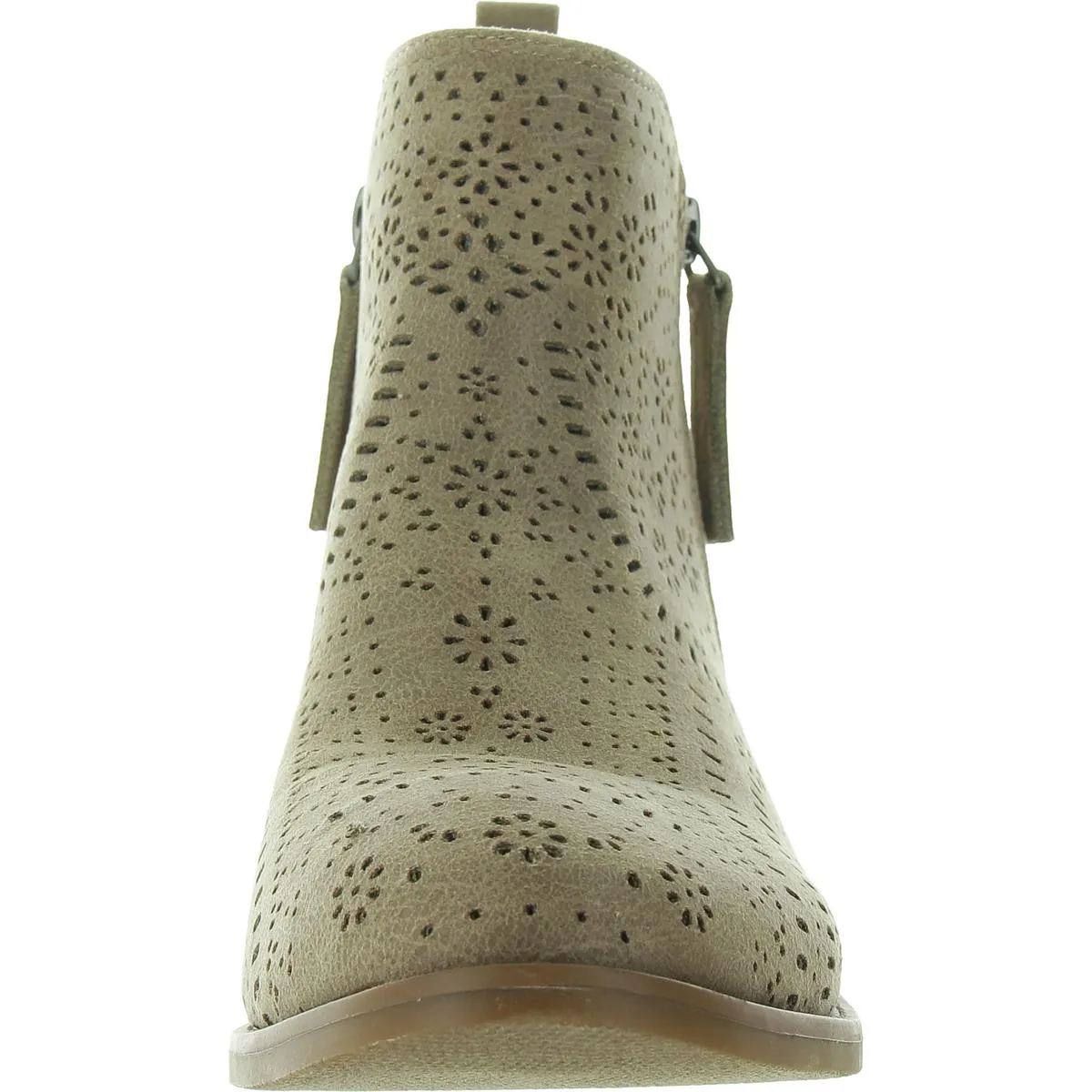 Gwen Womens Suede Perforated Ankle Boots