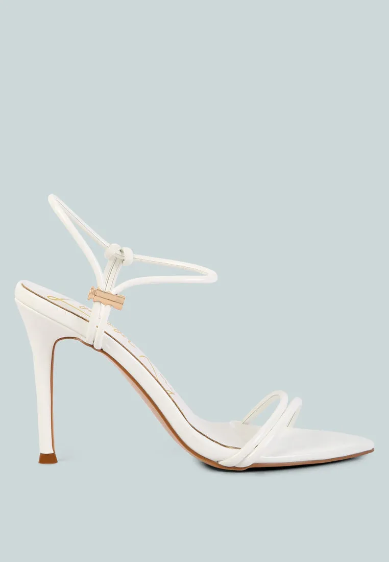 high porch drawstring band high heeled sandals