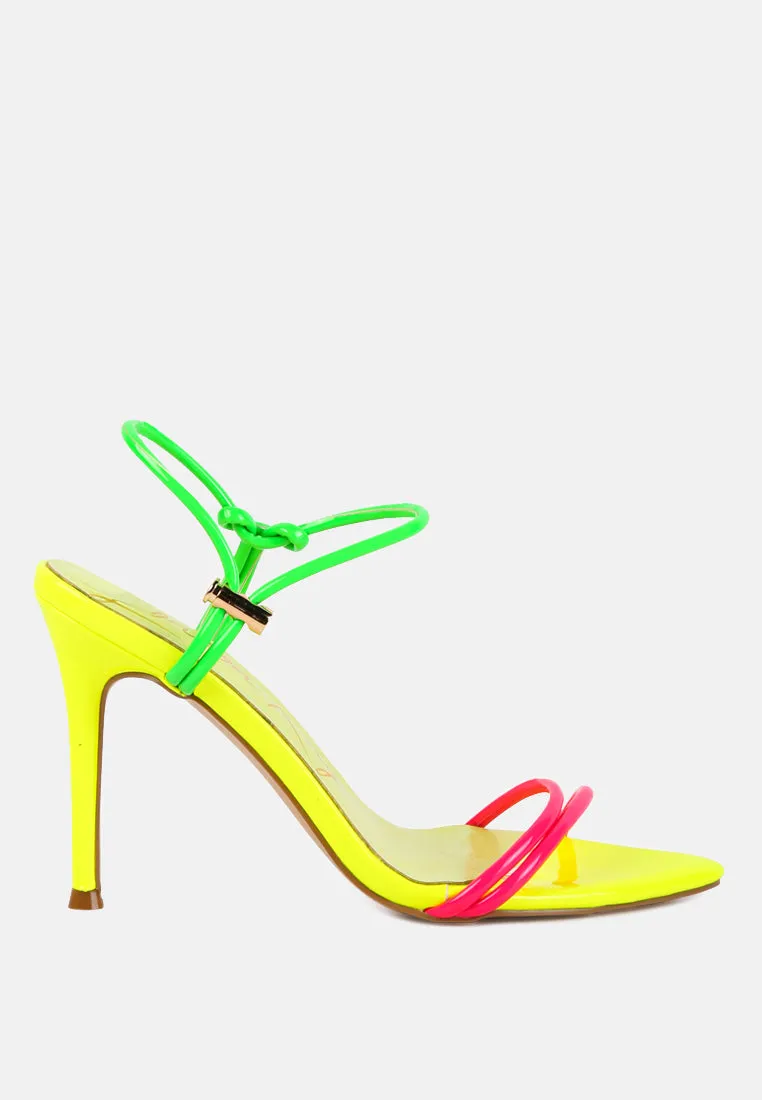 high porch drawstring band high heeled sandals