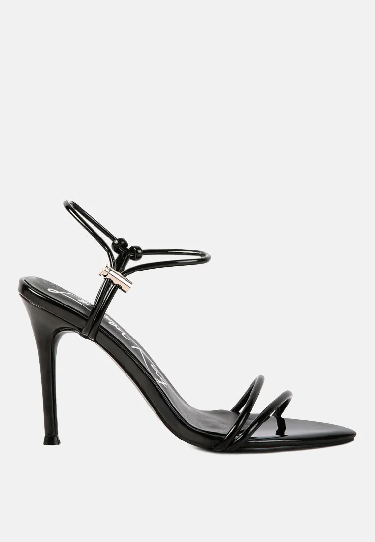high porch drawstring band high heeled sandals
