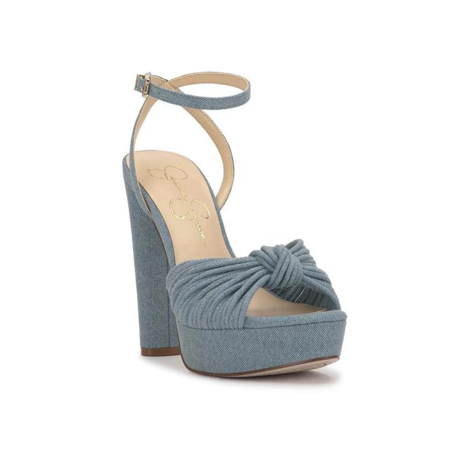 Immie Platform Sandal In Medium Blue