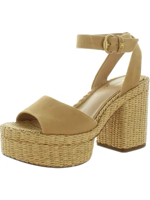 Immie Womens Suede Open Toe Pumps