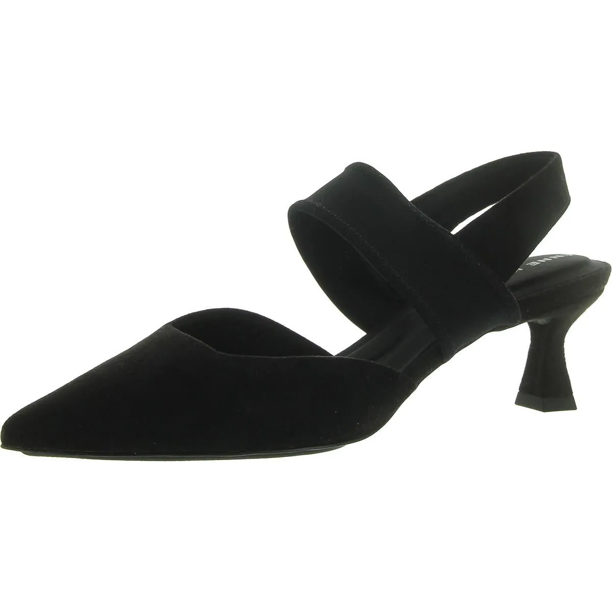 In Time Womens Faux Suede Stretch Slingback Heels