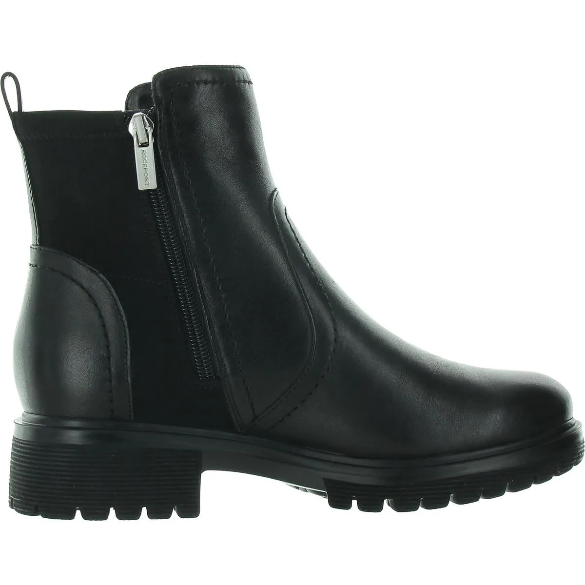 Isalina Womens Zipper Leather Booties