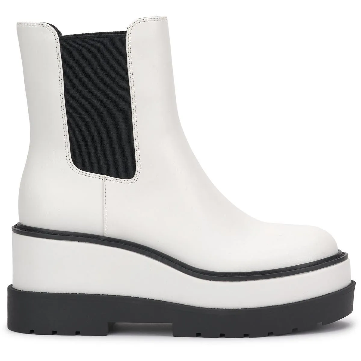 Ivean Womens Faux Leather Platfrom Chelsea Boots
