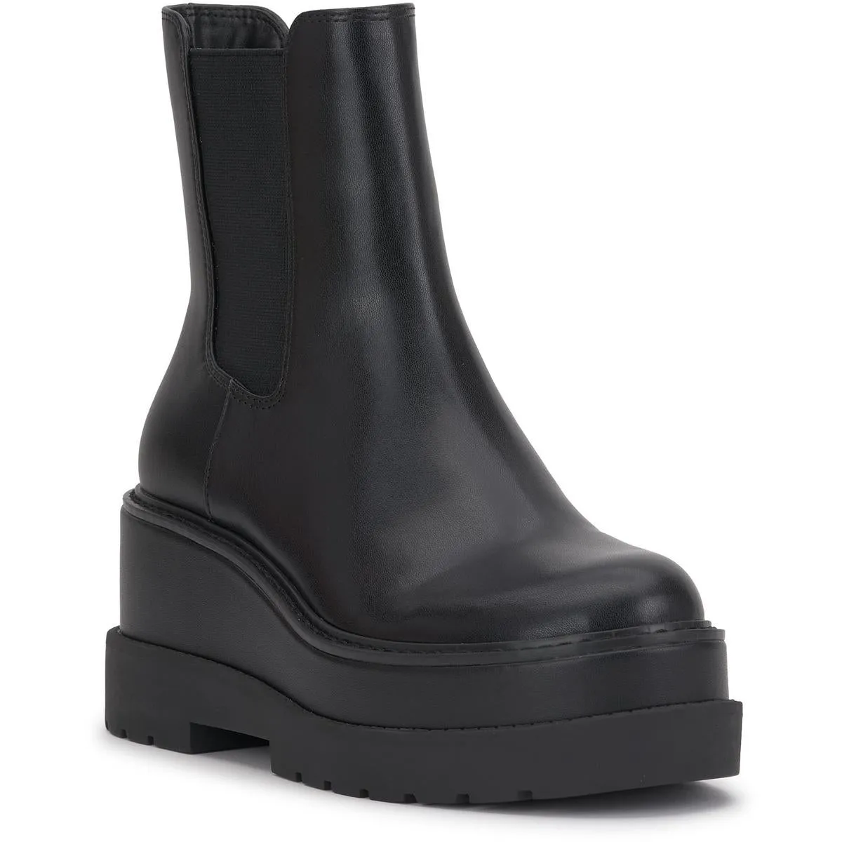 Ivean Womens Faux Leather Platfrom Chelsea Boots