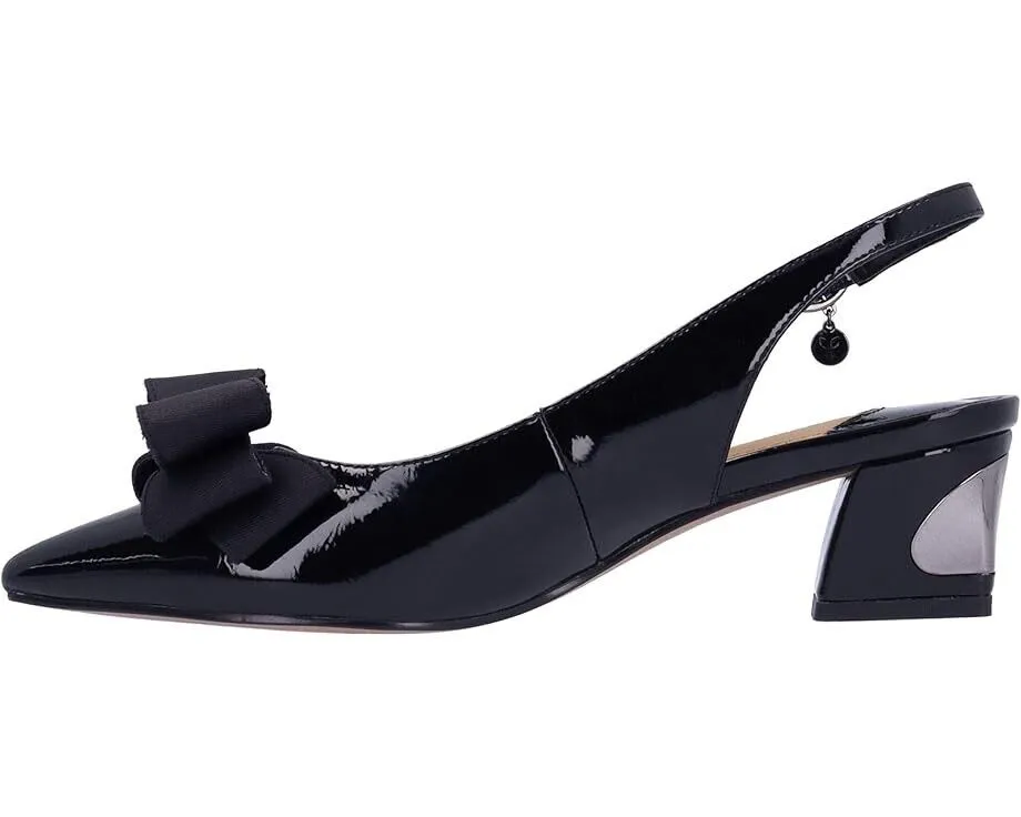 J. Renee Kimma Pump Women's US 11 Black Pointed Toe Slingback Block Heel KHD233