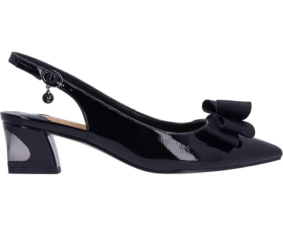 J. Renee Kimma Pump Women's US 11 Black Pointed Toe Slingback Block Heel KHD233