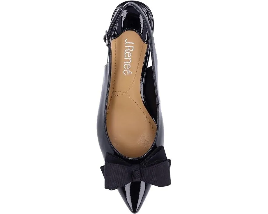J. Renee Kimma Pump Women's US 11 Black Pointed Toe Slingback Block Heel KHD233