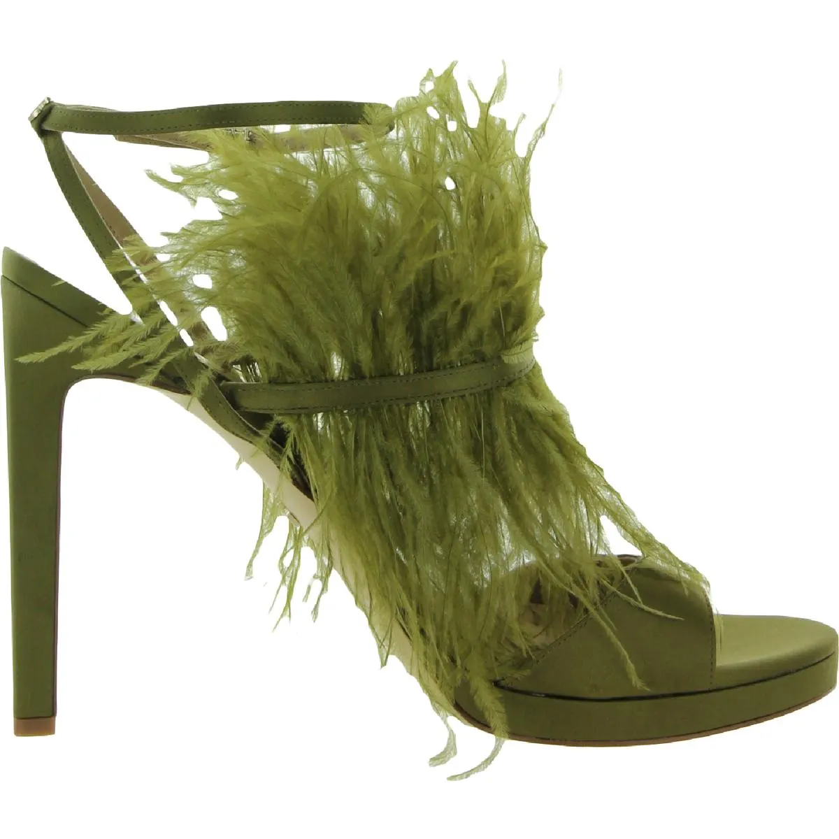 Jacinta Womens Satin Feather Heels