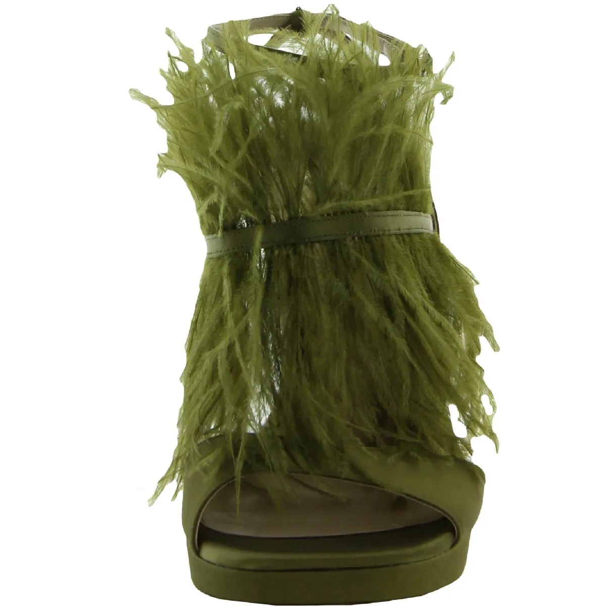 Jacinta Womens Satin Feather Heels