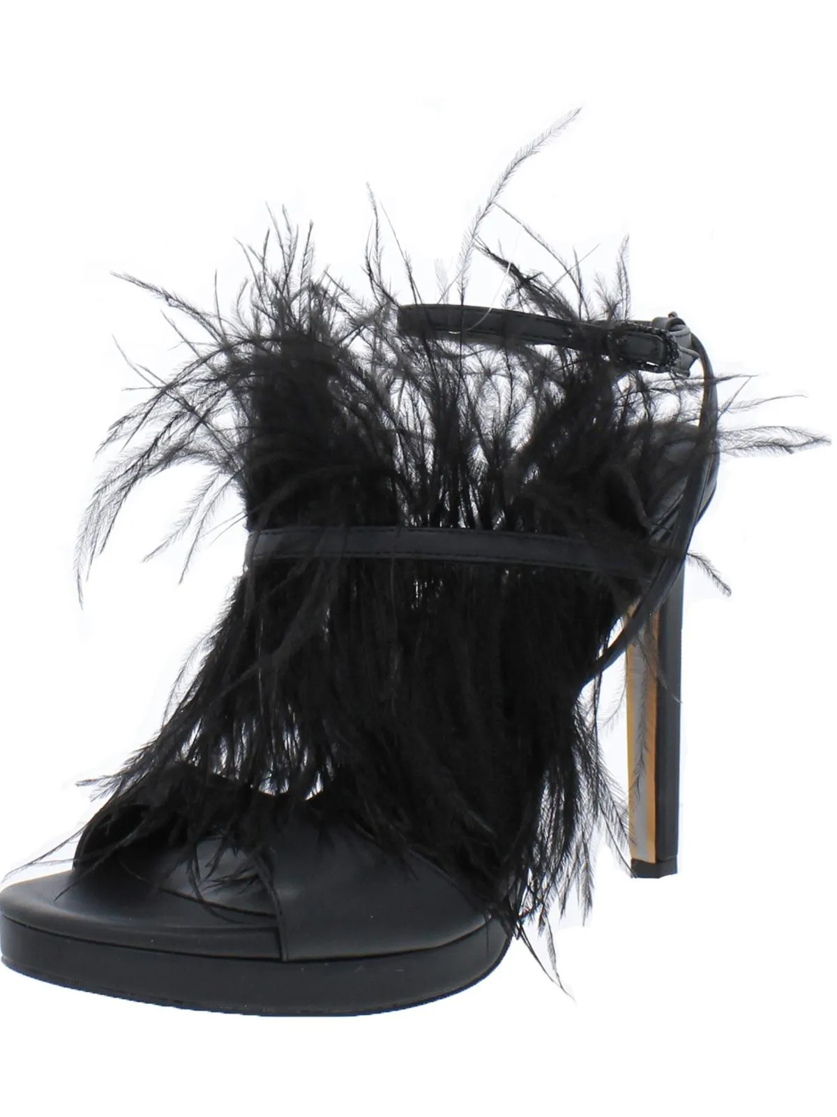 Jacinta Womens Satin Feather Heels