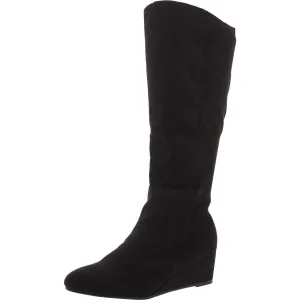 Jaylaa  Womens Zipper Faux Suede Wedge Boots
